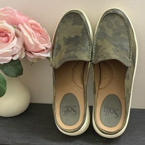 Sofft Somers III Slide Camo Slip-On Leather Sneaker Loafer Mules